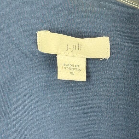 J Jill Blazer Womens XLarge Blue Slat Open Front Roll Tab Sleeve Jacket - Picture 8 of 10